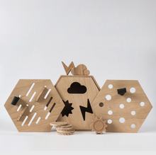 Load image into Gallery viewer, Bestie Green Wooden Shape Sorter